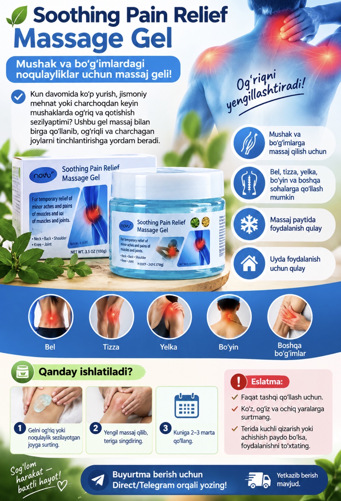 Soothing Pain Relief Massage Gel